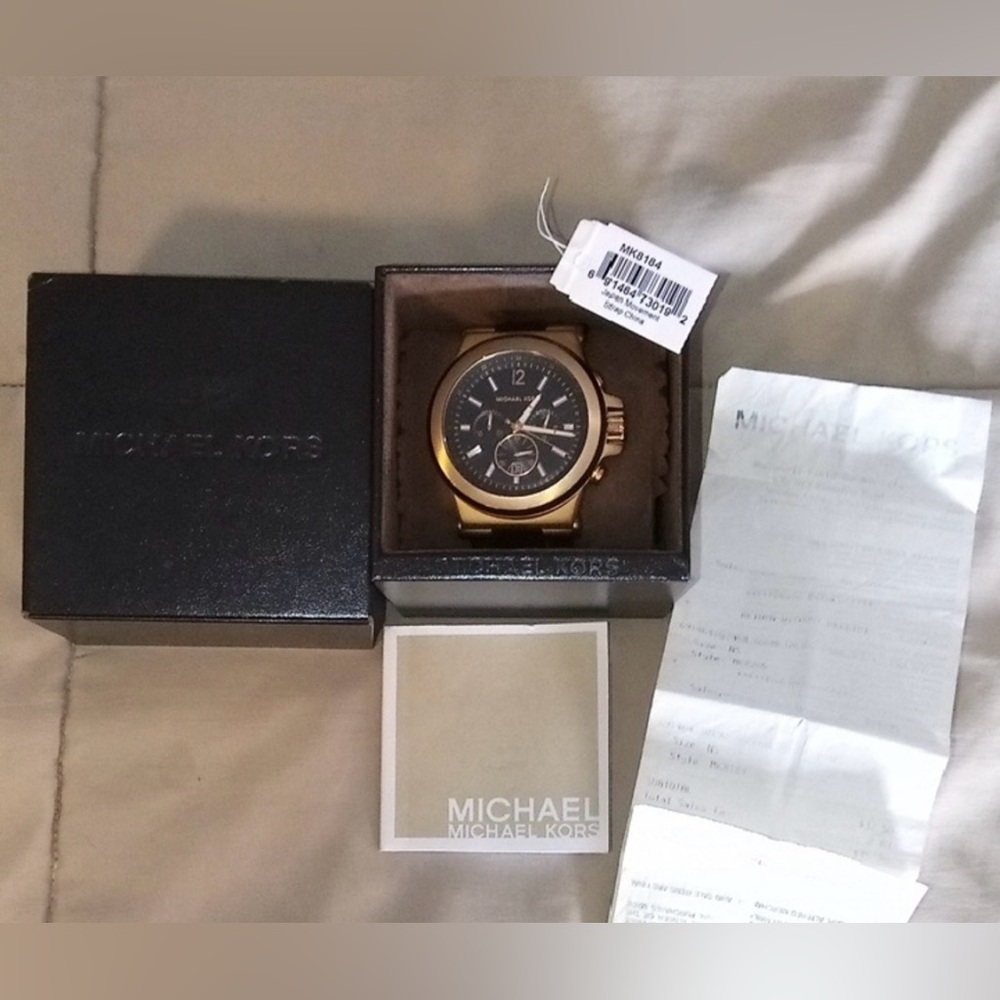 MICHAEL KORS MEN'S 2015 DRESSY ROSE GOLD-TONE DYLAN WRISTWATCH STYLE: MK8184